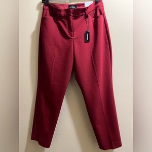 Express Mid Rise Ankle Pants - Burgundy - Size 8 Short - New With Tags